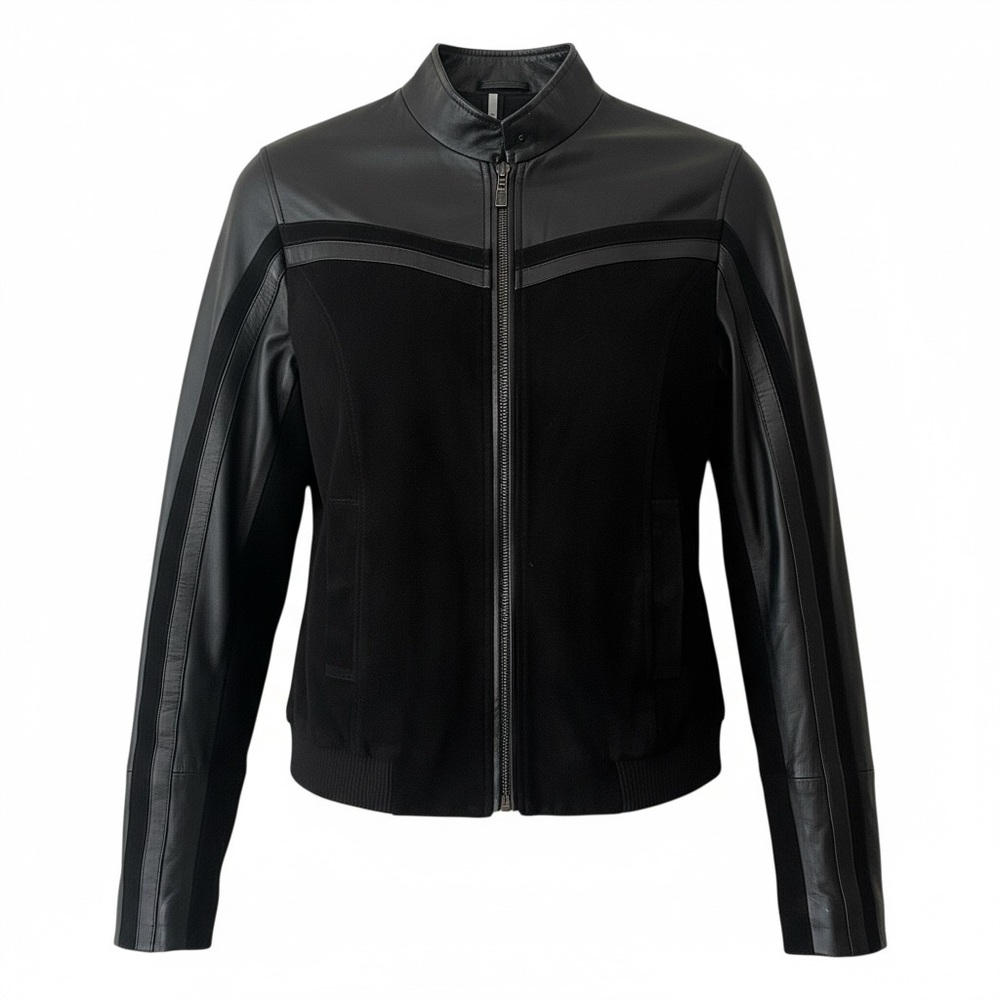 FERRARI leather‎ jacket Motorsport woman’s black X-small